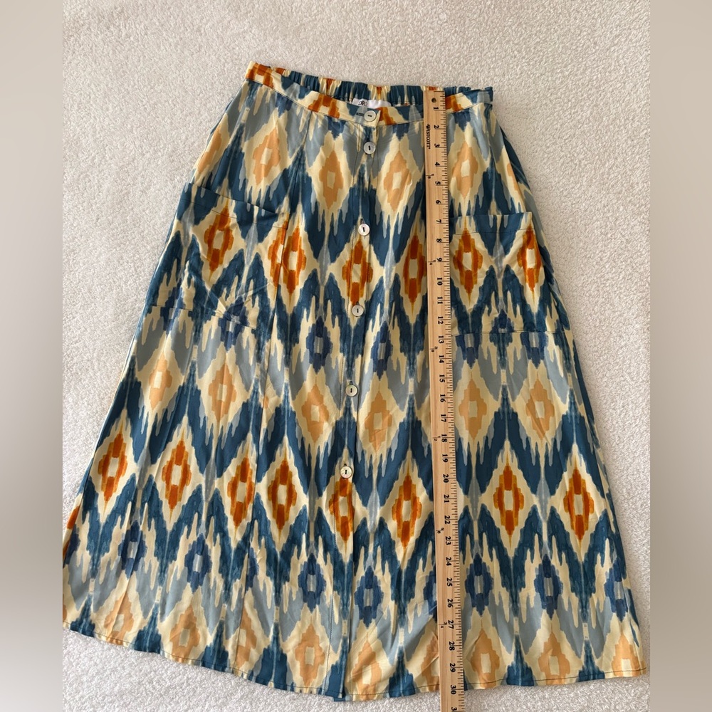 DR2 Multicolor Geometric Midi Skirt Size Small - Picture 3 of 11